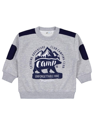 Civil Boys Camp Baskılı 2-5 Yaş Sweatshirt - Gri