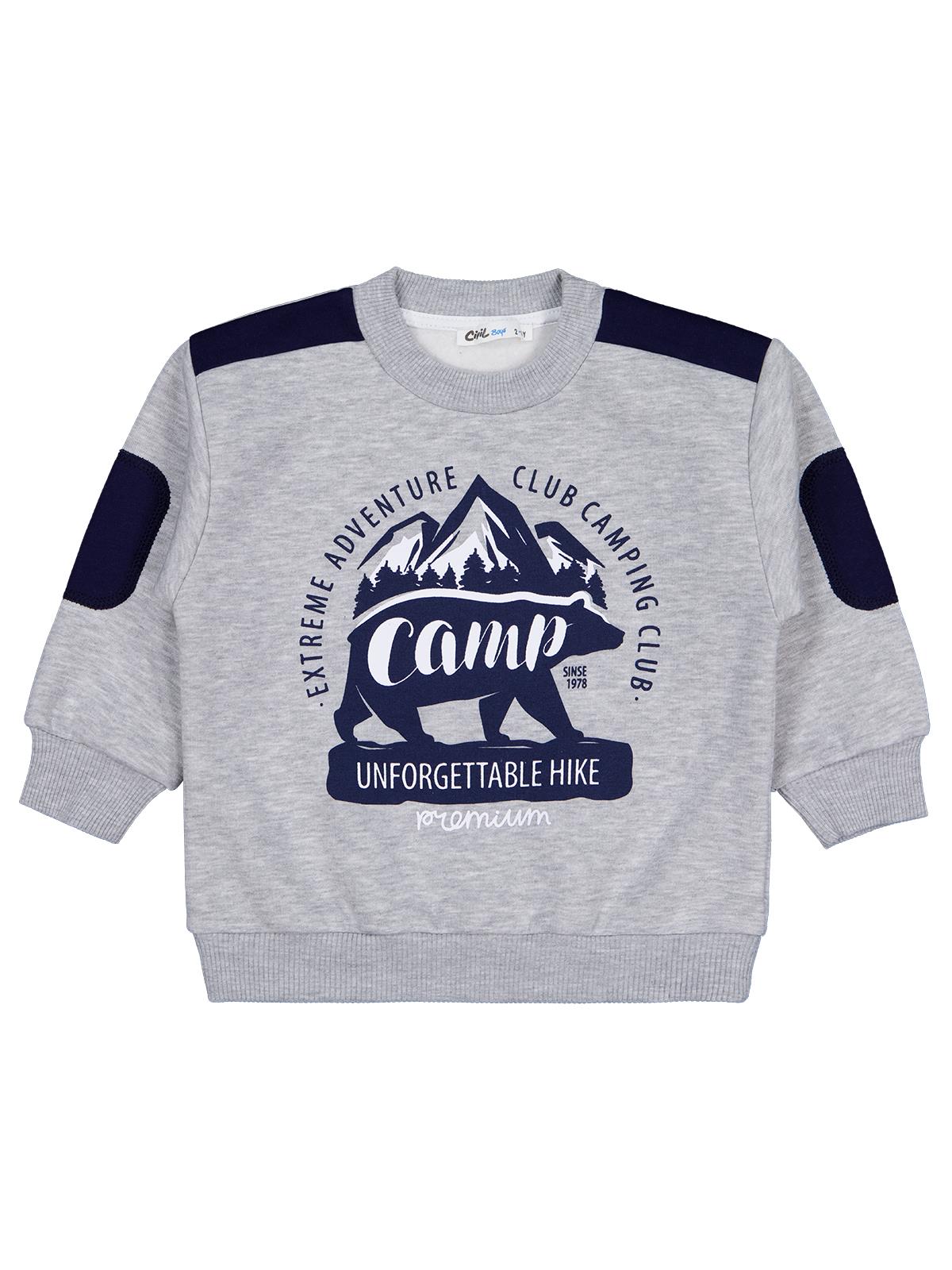 Civil Boys Camp Baskılı 2-5 Yaş Sweatshirt - Gri