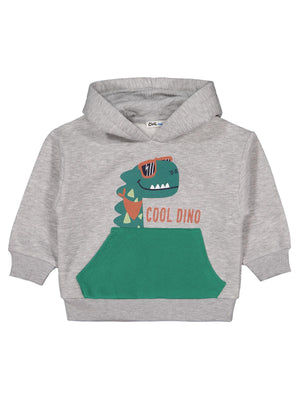 Civil Boys Dino Baskılı 2-5 Yaş Sweatshirt - Gri