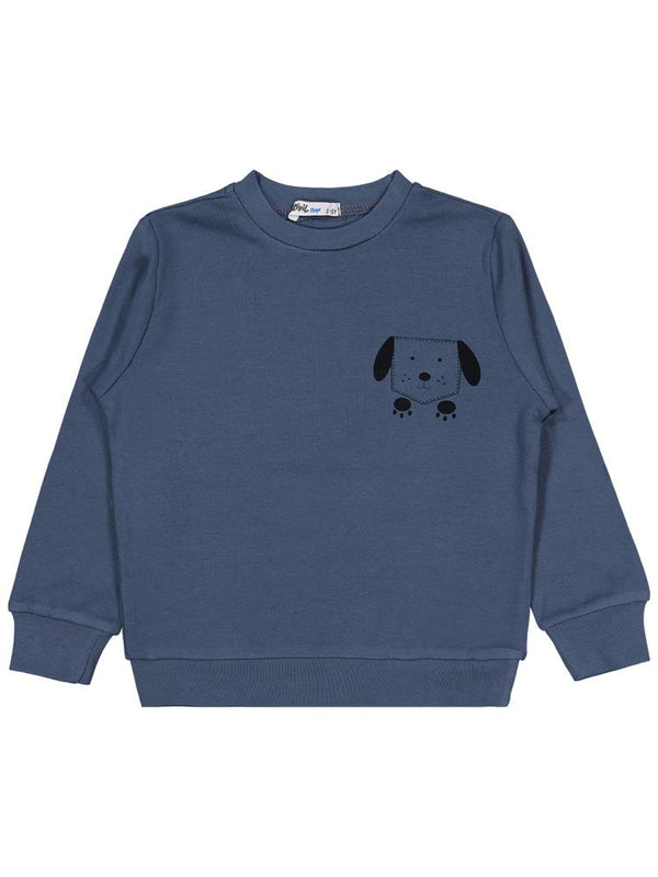 Civil Boys Köpek Baskılı 2-5 Yaş Sweatshirt - Gri