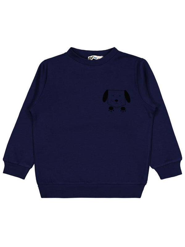 Civil Boys Köpek Baskılı 2-5 Yaş Sweatshirt - Lacivert