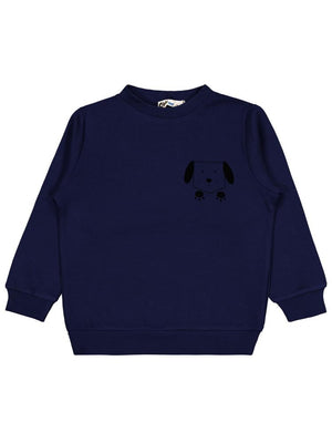 Civil Boys Köpek Baskılı 2-5 Yaş Sweatshirt - Lacivert