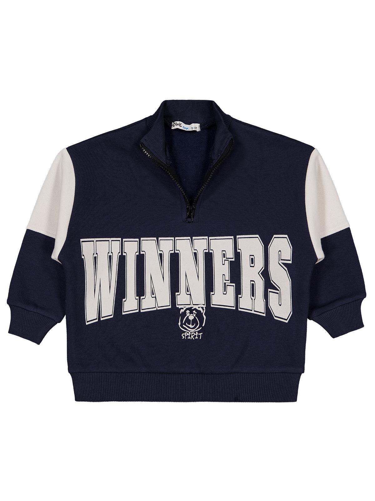 Civil Boys Winners Baskılı 2-5 Yaş Sweatshirt - Bordo