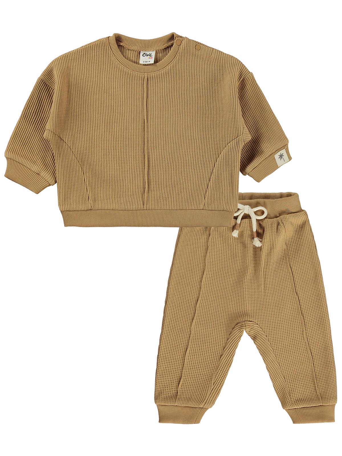 Civil Baby Etiketli 6-18 Ay Takım - Kahverengi