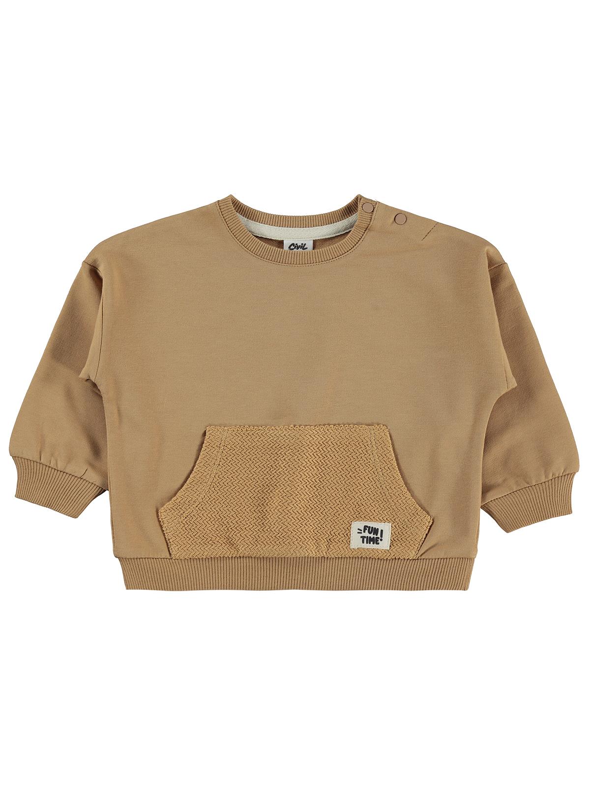 Civil Baby Etiketli Basic 6-18 Ay Sweatshirt - Kahverengi