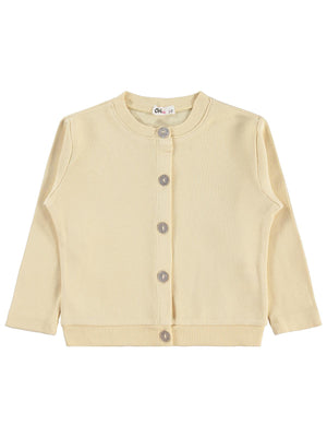 Civil Girls Yakası Fiyonklu 2-5 Yaş Hırka - Bej