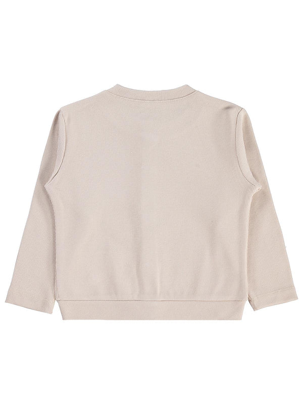 Civil Girls Yakası Fiyonklu 2-5 Yaş Hırka - Fil Dişi