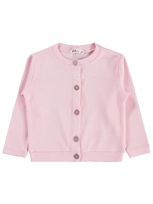 Civil Girls Yakası Fiyonklu 2-5 Yaş Hırka - Pudra