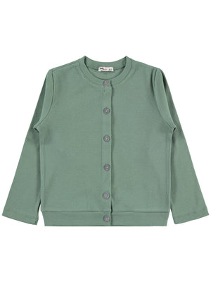 Civil Girls Yakası Fiyonklu 6-9 Yaş Hırka - Yeşil