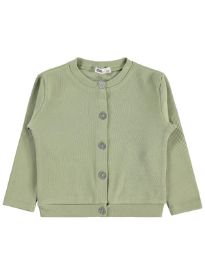 Civil Girls Yakası Fiyonklu 2-5 Yaş Hırka - Yeşil