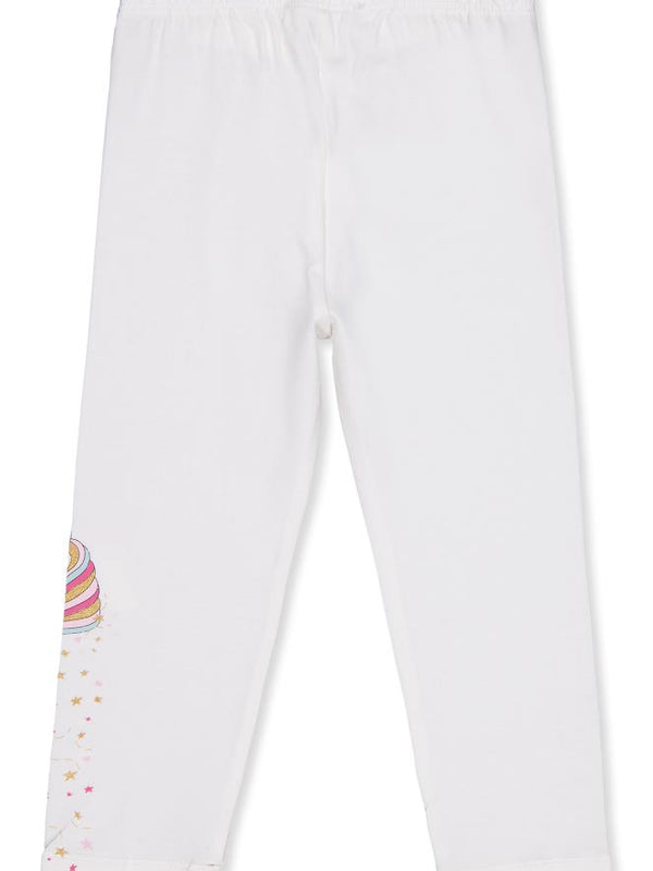 Civil Girls Unicorn Baskılı 2-5 Yaş Tayt - Ekru