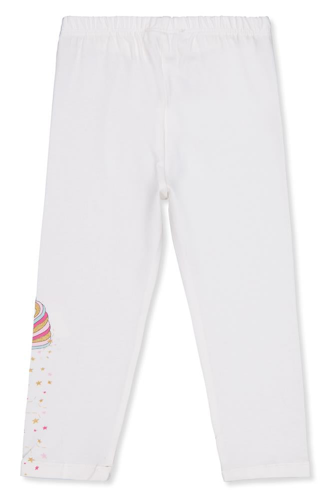 Civil Girls Unicorn Baskılı 2-5 Yaş Tayt - Ekru