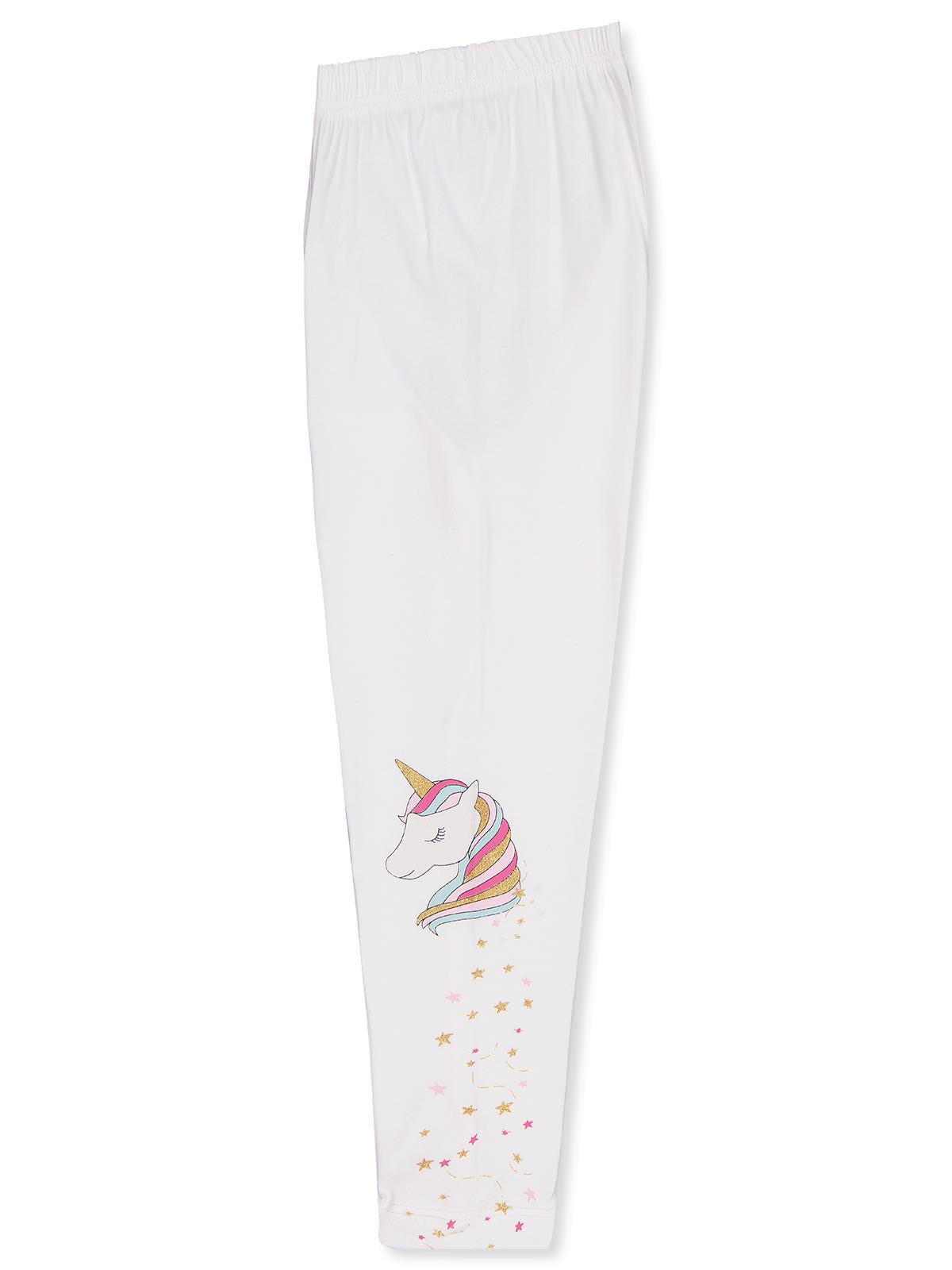 Civil Girls Unicorn Baskılı 2-5 Yaş Tayt - Ekru