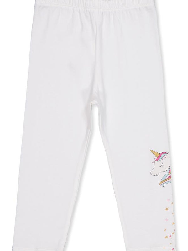Civil Girls Unicorn Baskılı 2-5 Yaş Tayt - Ekru