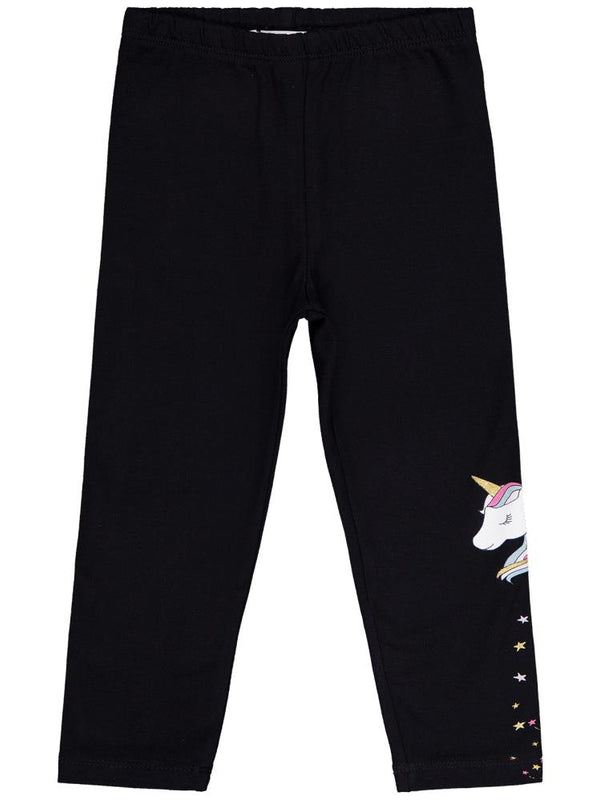 Civil Girls Unicorn Baskılı 2-5 Yaş Tayt - Siyah