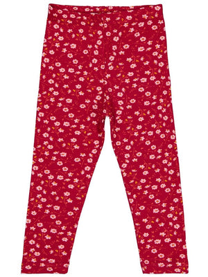 Civil Girls Çiçek Baskılı 2-5 Yaş Tayt - Bordo