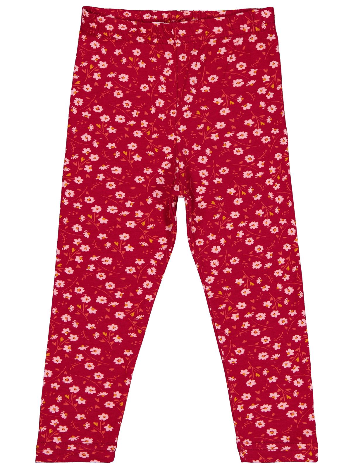 Civil Girls Çiçek Baskılı 2-5 Yaş Tayt - Bordo