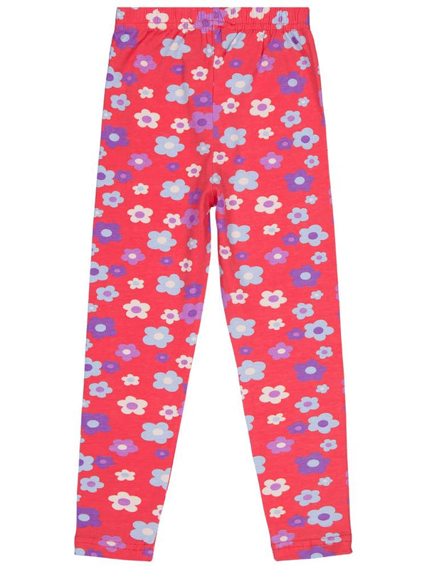 Civil Girls Büyük Çiçek Baskılı 6-9 Yaş Tayt - Fusya