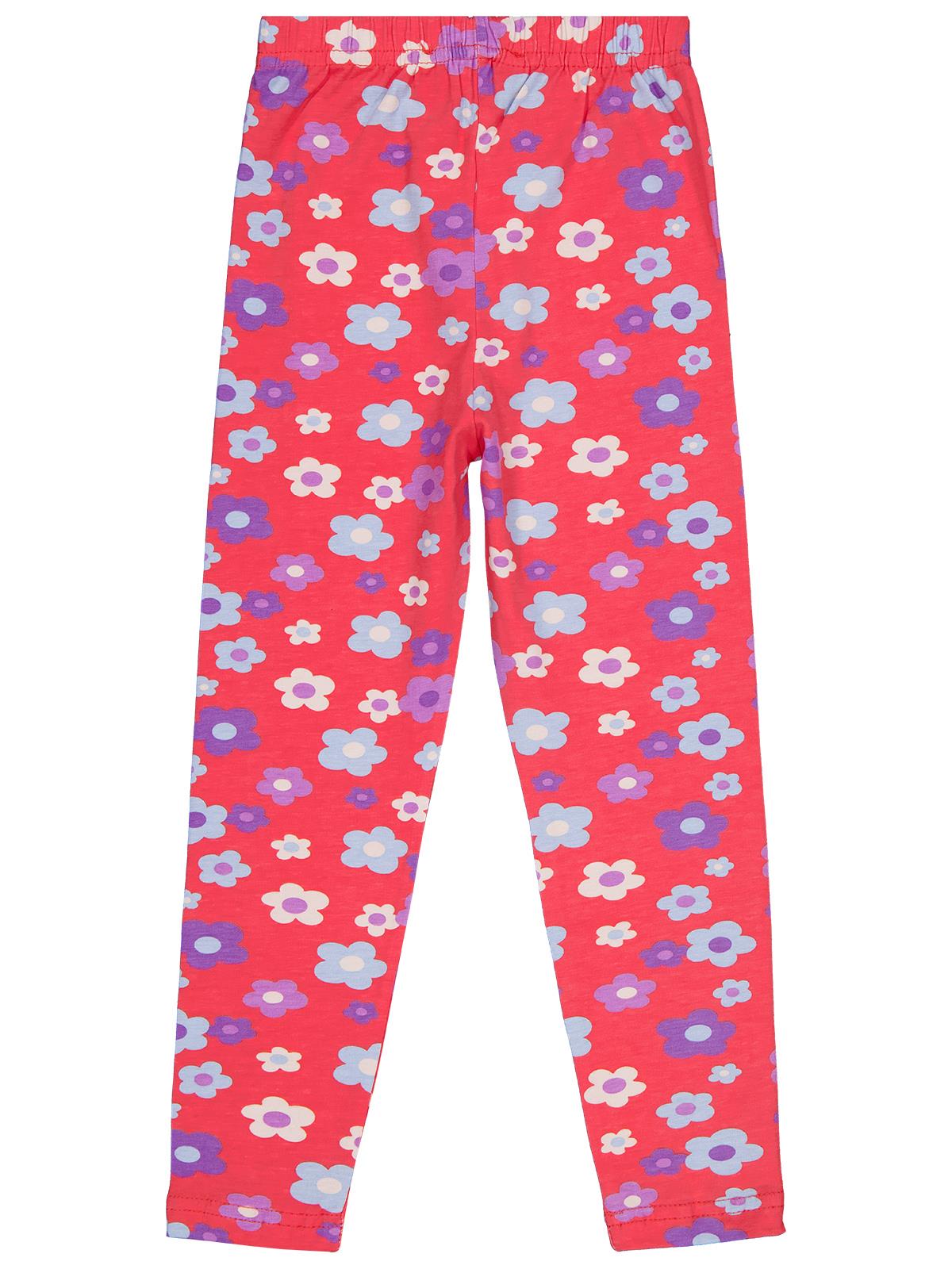 Civil Girls Büyük Çiçek Baskılı 6-9 Yaş Tayt - Fusya