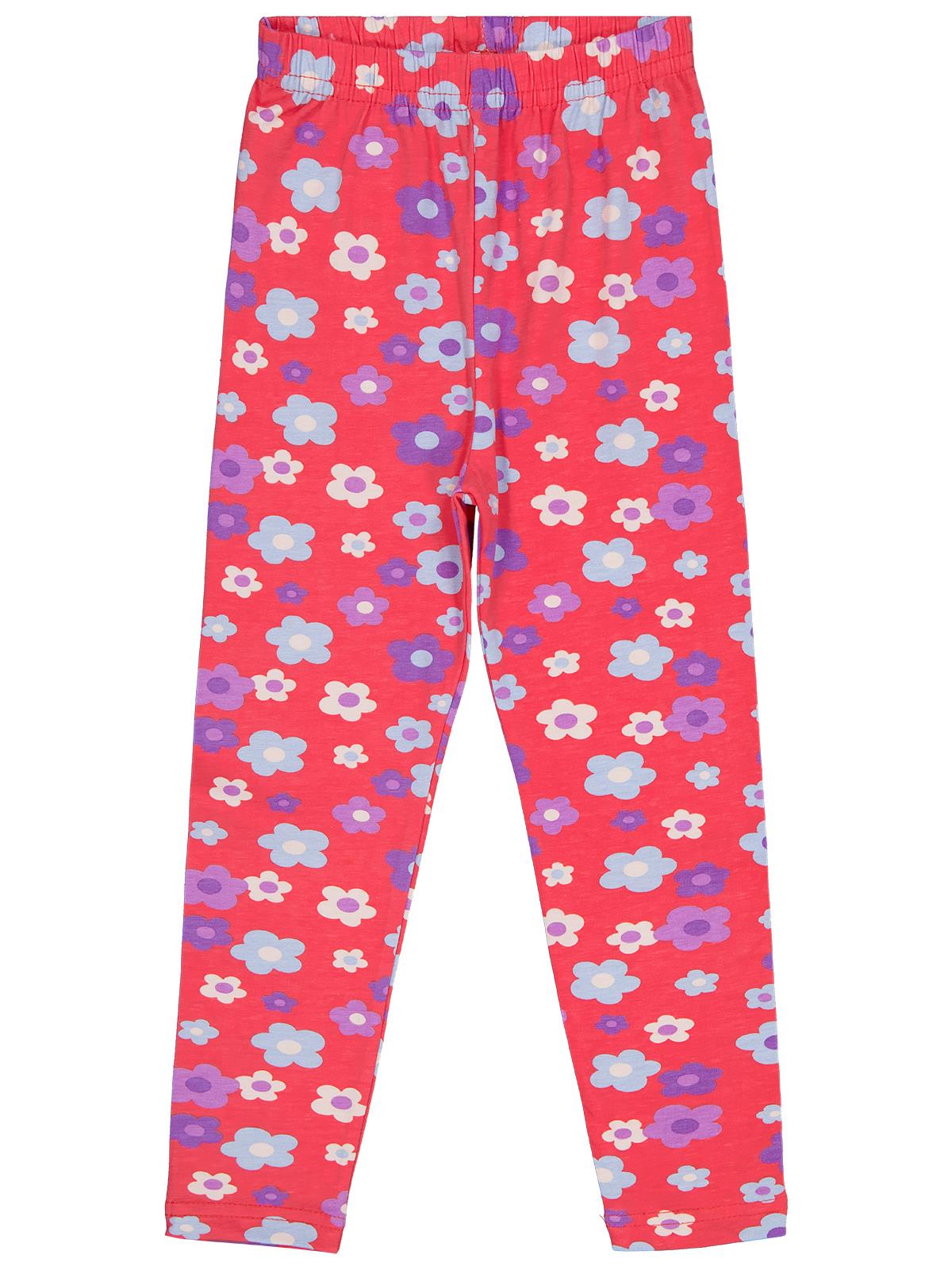 Civil Girls Büyük Çiçek Baskılı 6-9 Yaş Tayt - Fusya