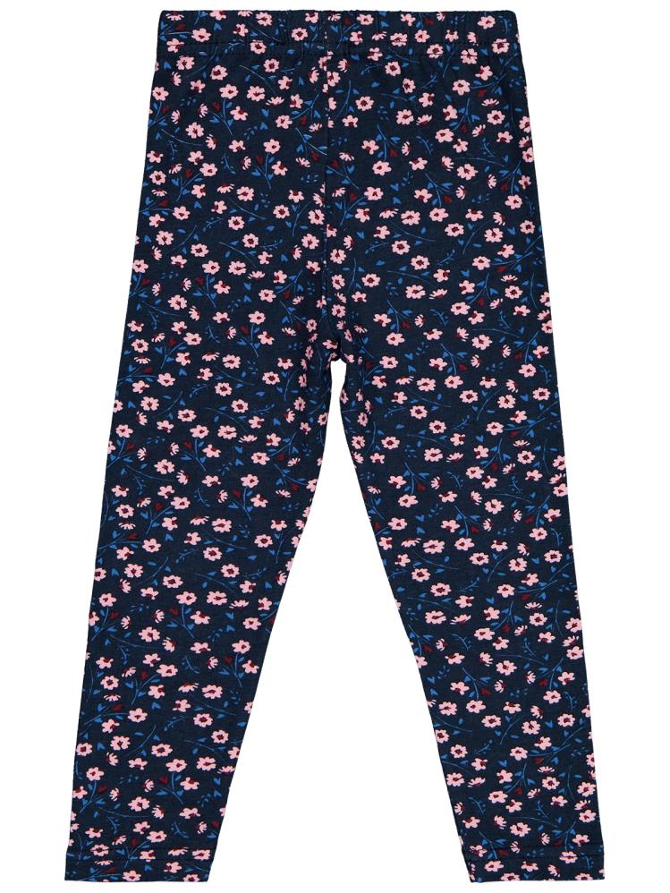 Civil Girls Çiçek Baskılı 2-5 Yaş Tayt - Lacivert