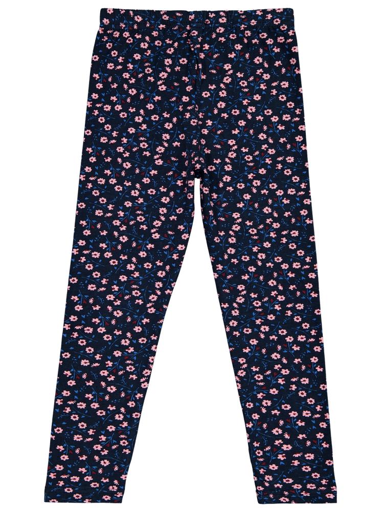 Civil Girls Çiçek Baskılı 6-9 Yaş Tayt - Lacivert