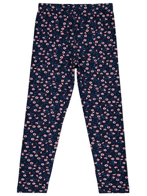 Civil Girls Çiçek Baskılı 6-9 Yaş Tayt - Lacivert