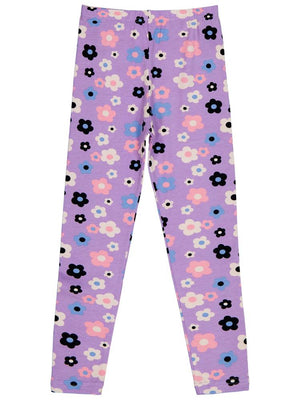 Civil Girls Büyük Çiçek Baskýlý 6-9 Yaþ Tayt - Lila