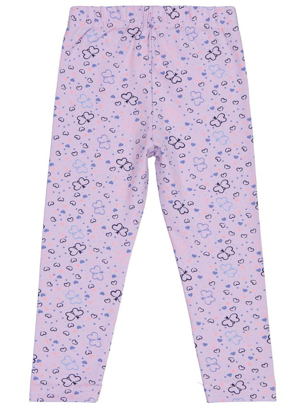Civil Girls Kelebek Baskılı 2-5 Yaş Tayt - Lila
