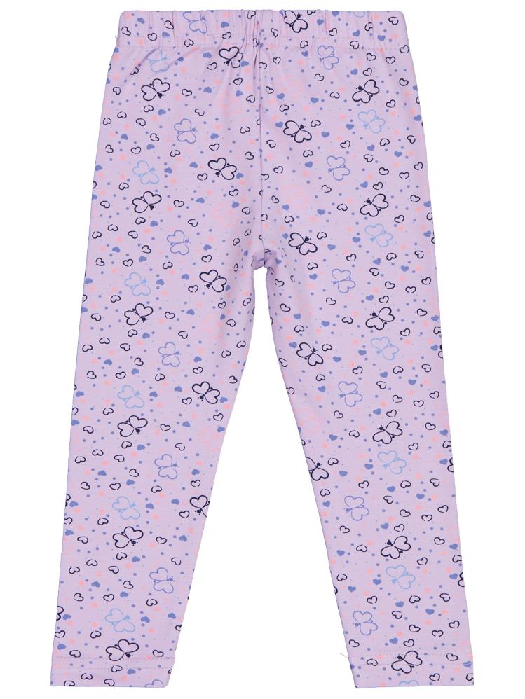 Civil Girls Kelebek Baskılı 2-5 Yaş Tayt - Lila