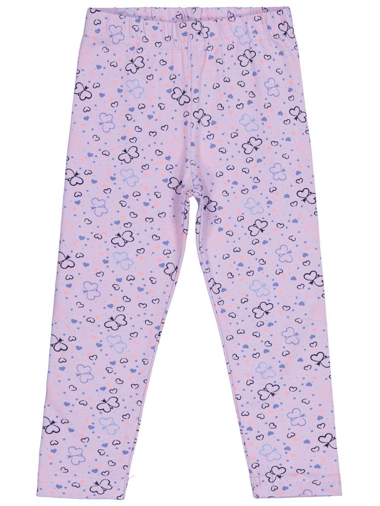 Civil Girls Kelebek Baskılı 2-5 Yaş Tayt - Lila