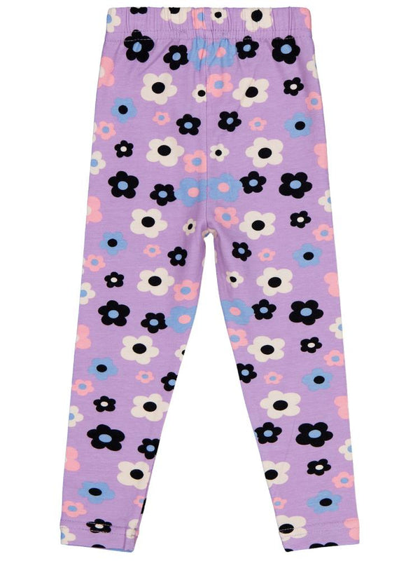 Civil Girls Büyük Çiçek Baskılı 2-5 Yaş Tayt - Lila