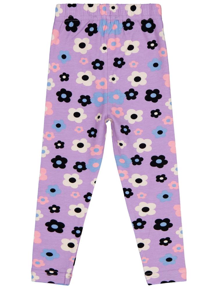Civil Girls Büyük Çiçek Baskılı 2-5 Yaş Tayt - Lila