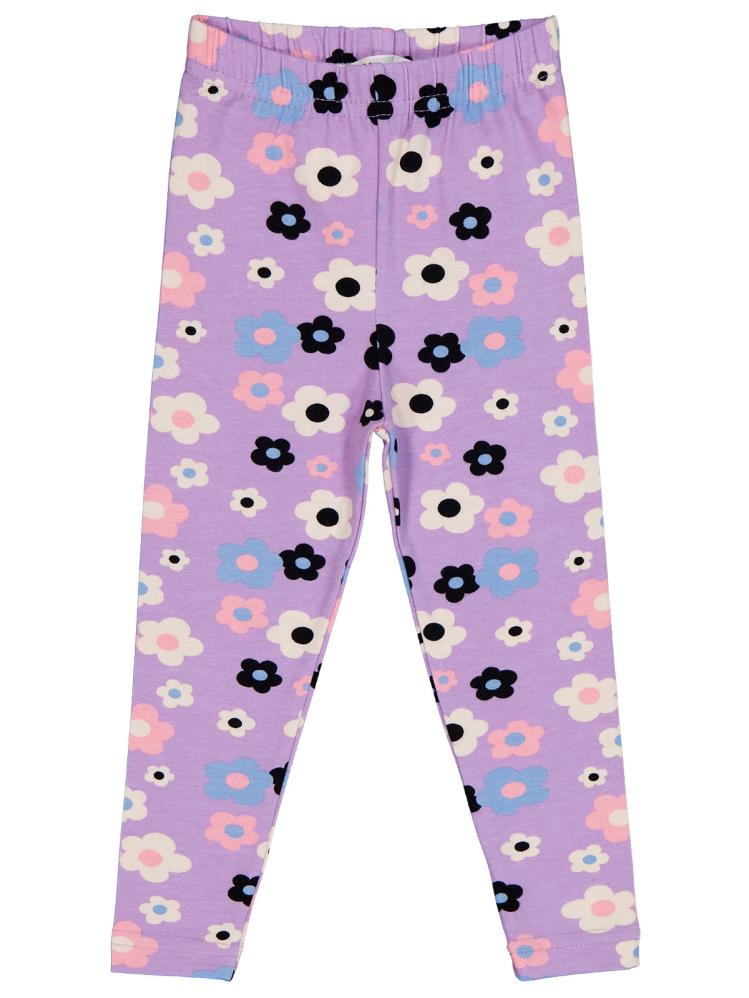 Civil Girls Büyük Çiçek Baskılı 2-5 Yaş Tayt - Lila