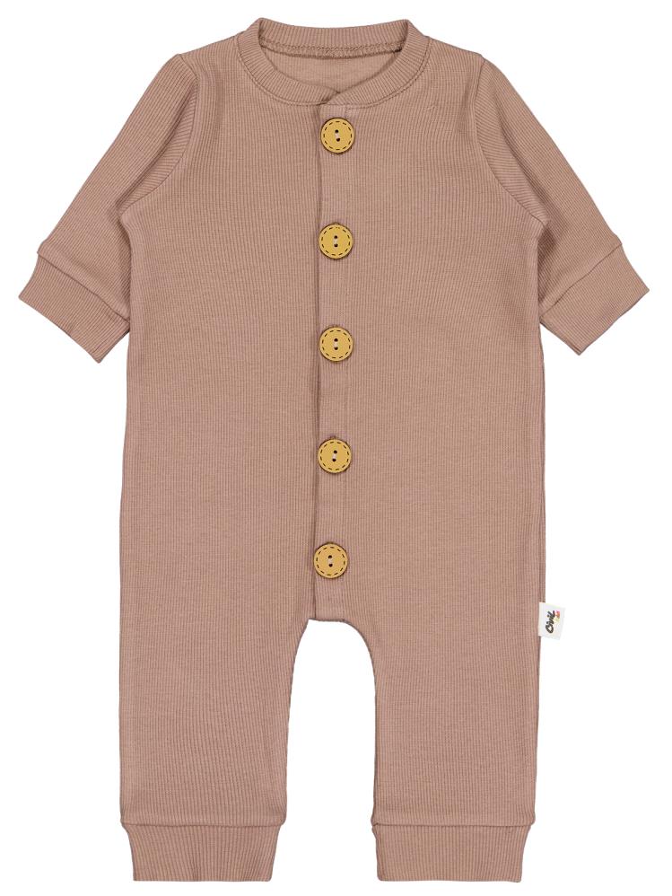 Civil Baby Düz Basic 1-6 Ay Tulum - Kahverengi