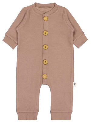 Civil Baby Düz Basic 1-6 Ay Tulum - Kahverengi