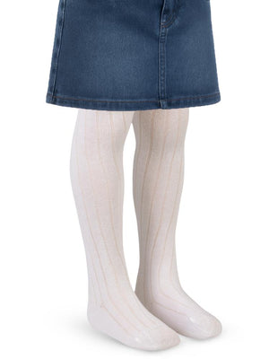 Civil Girls Derbili Düz 3-11 Yaş Külotlu Çorap - Ekru