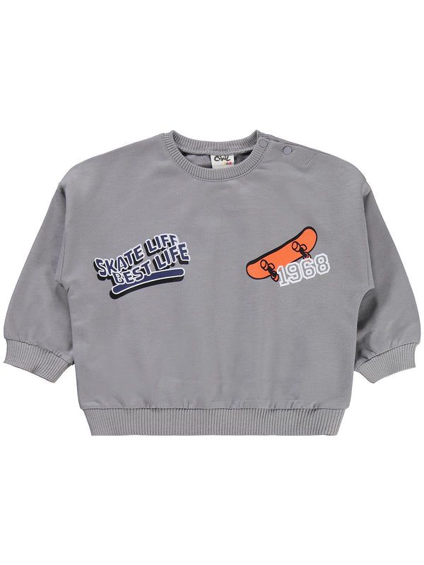 Civil Baby Baskılı 2'li 6-18 Ay Takım - Gri