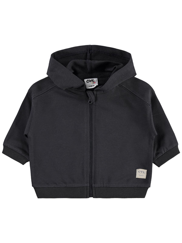 Civil Baby Civil Basic Timeless Kapüşonlu 6-18 Ay Hırka - Gri