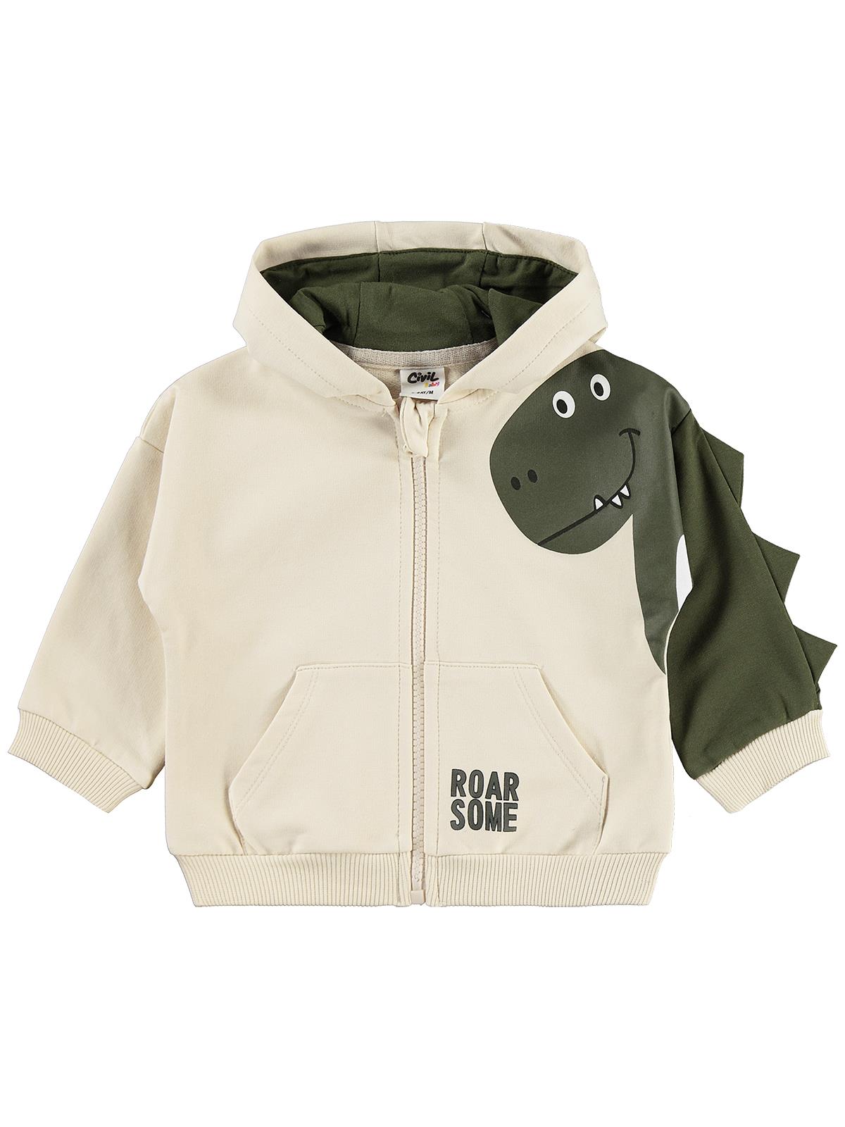 Civil Baby Dino Baskılı 6-18 Ay Hırka - Fil Dişi