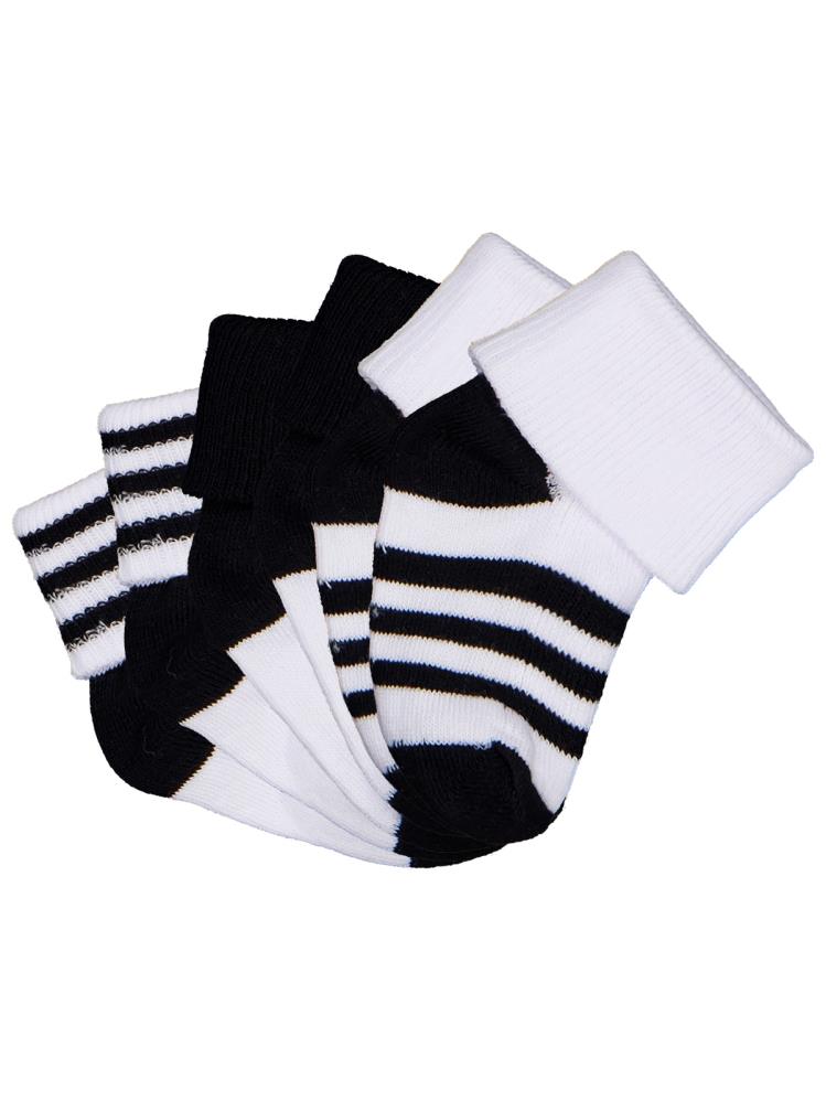 Civil Baby Siyah-Beyaz Asetat 0-24 Ay Çorap Setleri