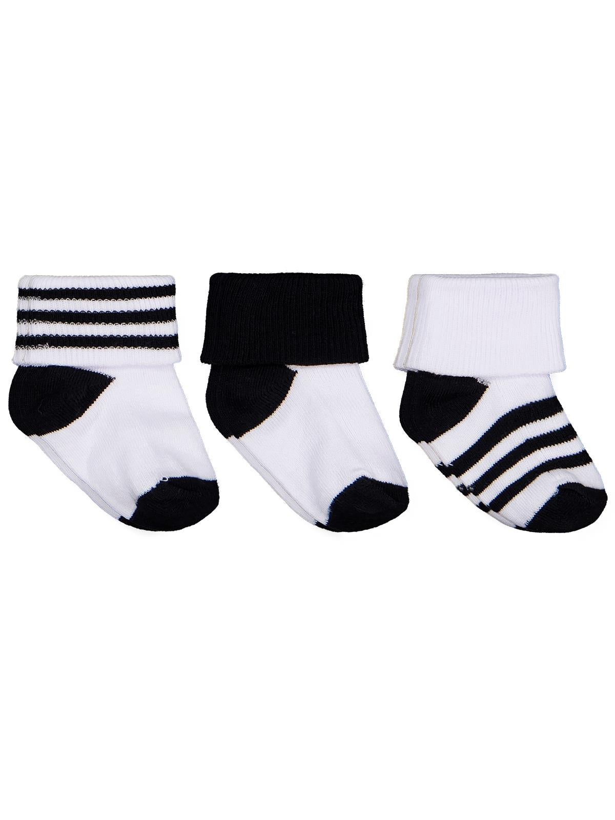 Civil Baby Siyah-Beyaz Asetat 0-24 Ay Çorap Setleri