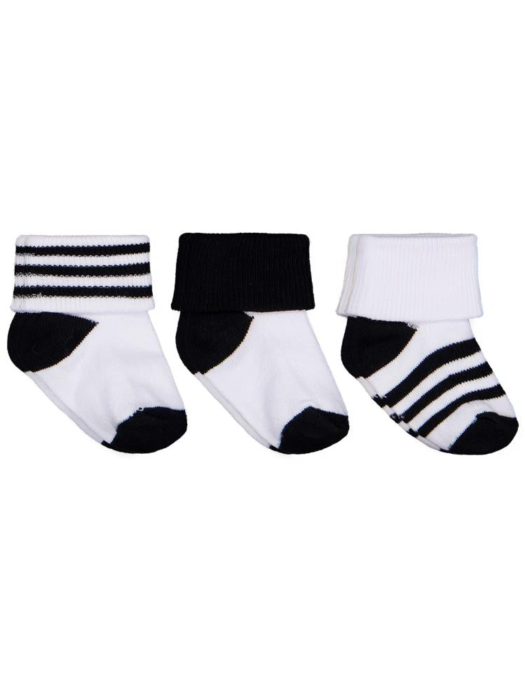 Civil Baby Siyah-Beyaz Asetat 0-24 Ay Çorap Setleri