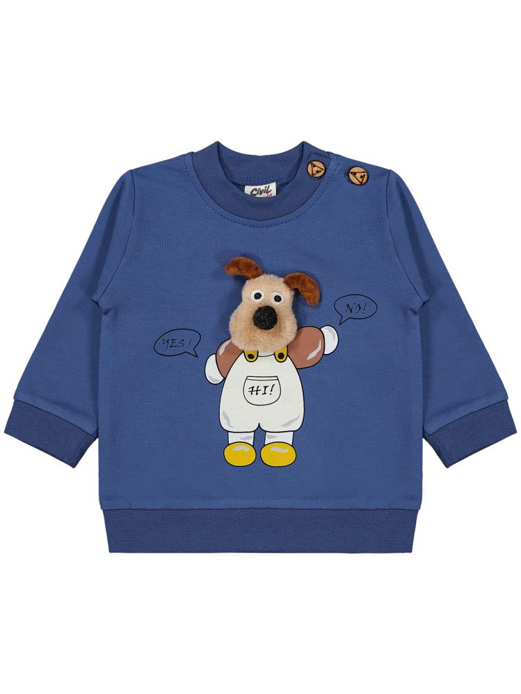 Civil Baby Köpek Kafalı 0-24 Ay Takım - Mavi