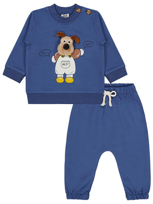 Civil Baby Köpek Kafalı 0-24 Ay Takım - Mavi