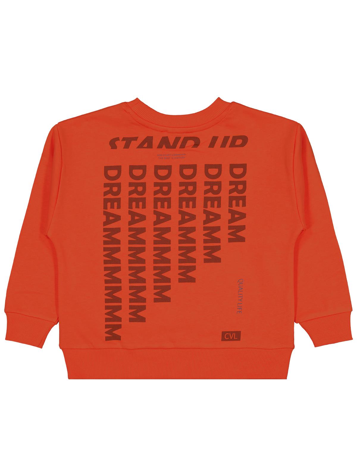 Civil Boys Peace Quıet Baskılı 6-9 Yaş Sweatshirt - Turuncu