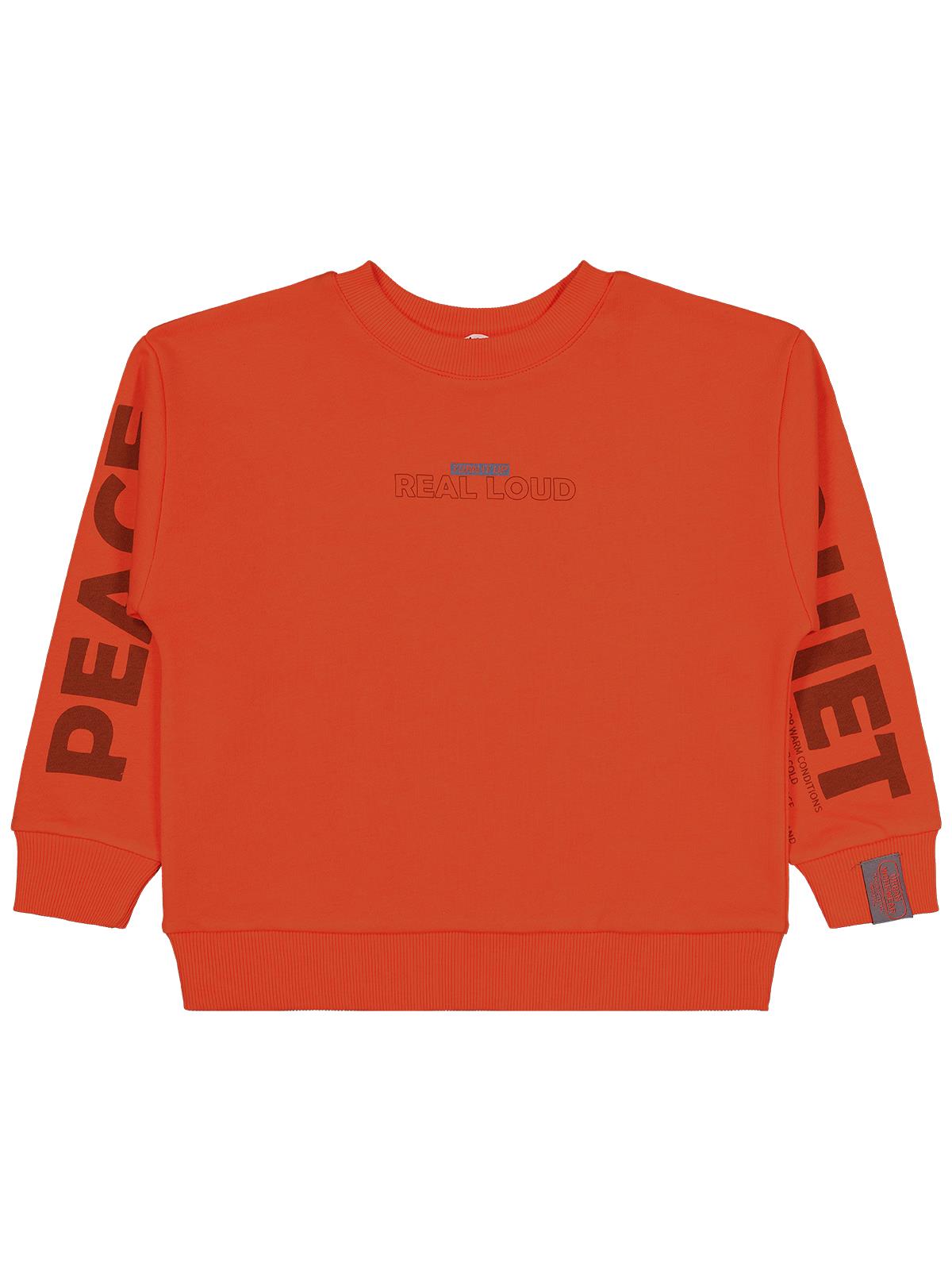 Civil Boys Peace Quıet Baskılı 6-9 Yaş Sweatshirt - Turuncu