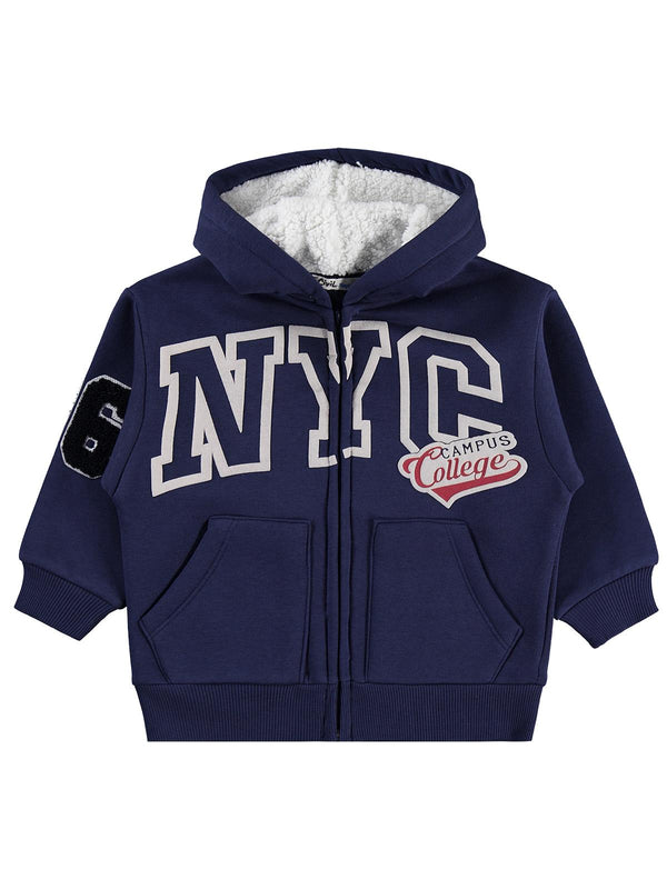 Civil Boys College Campus Baskılı 2-5 Yaş Hırka - Lacivert