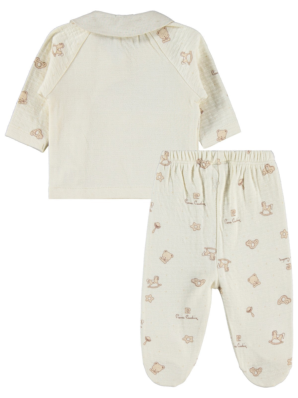 Pierre Cardin Retro Toyz Baskılı 0-1 Ay Zıbın Takımları - Ekru