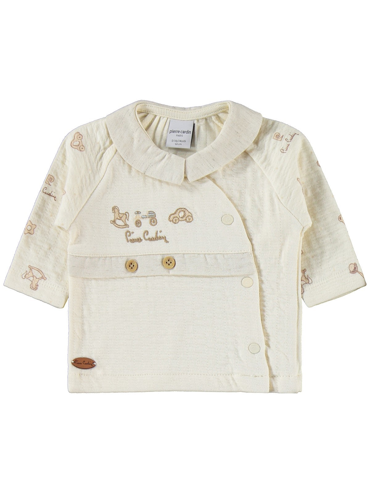 Pierre Cardin Retro Toyz Baskılı 0-1 Ay Zıbın Takımları - Ekru